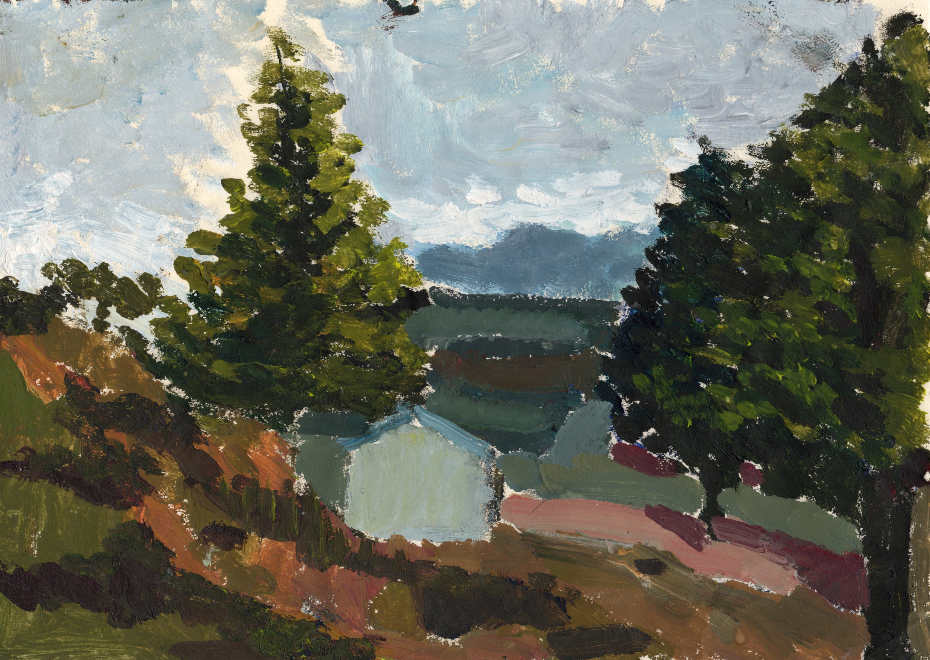 Quick paintings on the way to the mountain